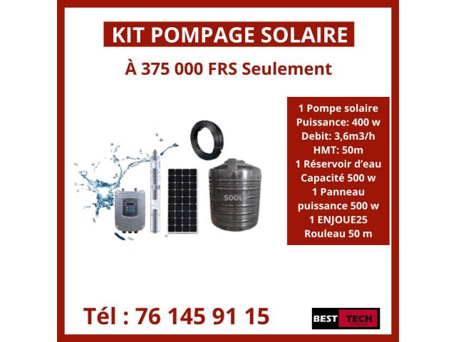 Photo VENTE DE KIT DE POMPAGE SOLAIRE AVEC RÉSERVOIR image 1/1