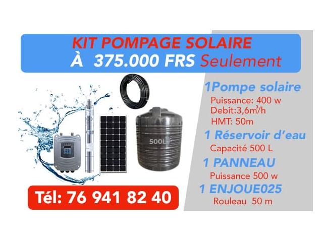 VENTE DE KIT DE POMPAGE SOLAIRE AVEC RÉSERVOIR