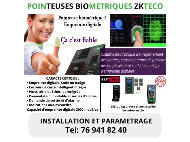 VENTE ET INSTALLATION DES POINTEUSES BIOMETRIQUE ZKTECO F19 ,F22  & F18.