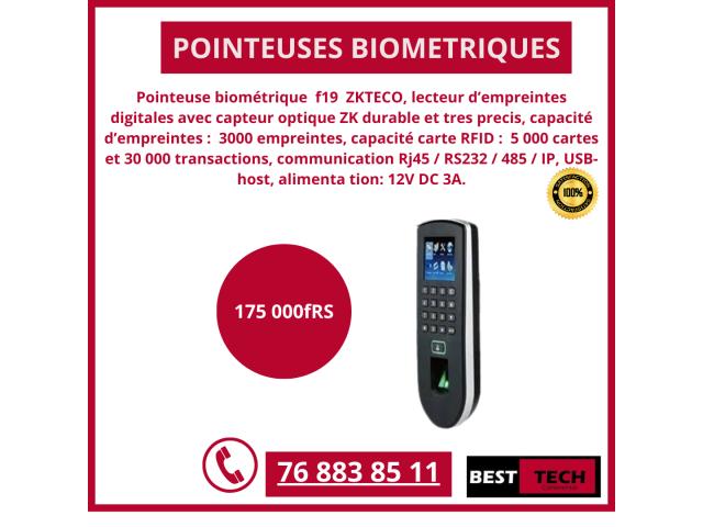 VENTE ET INSTALLATION DES POINTEUSES ZKTECO  F18 ,F19 ET F22