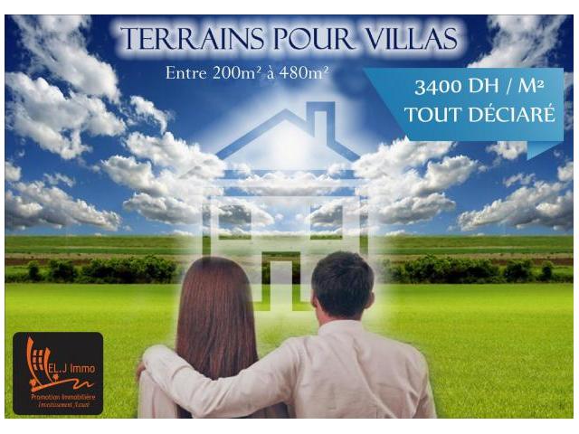 Vente terrains 210 m2 a bouskoura