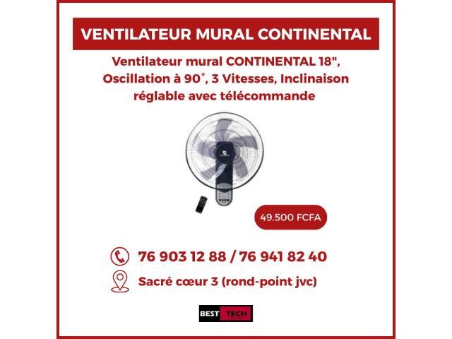 VENTILATEUR MURAL, SUR PIED OU PLAFONNIER EN VENTE