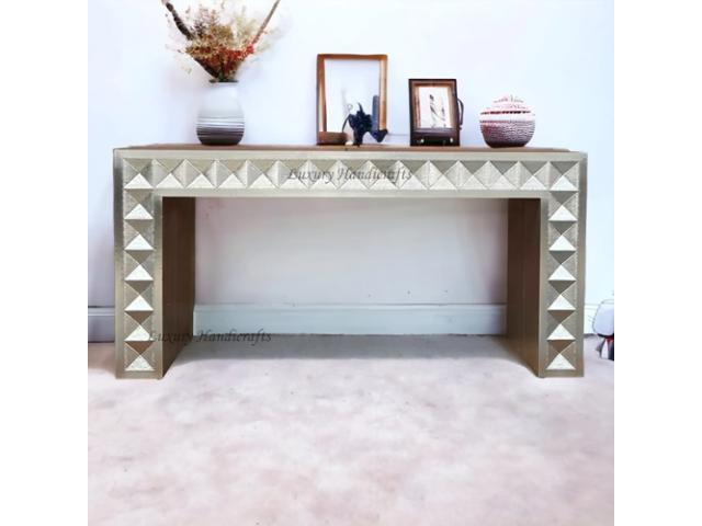 Versatile Brass and Silver Console Tables