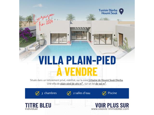 Villa à vendre à Djerba titre bleu - zone urbaine