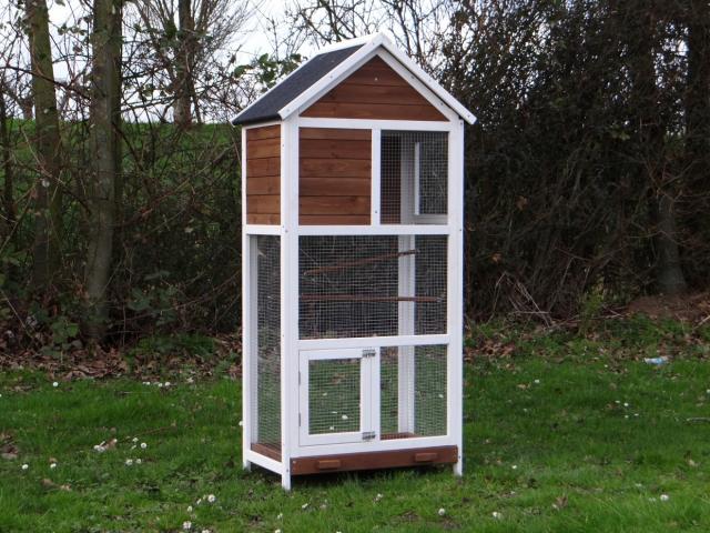 Volière Bruxelle volière en bois cage oiseau bois volière de jardin oiseaux exotiques voliere blanch