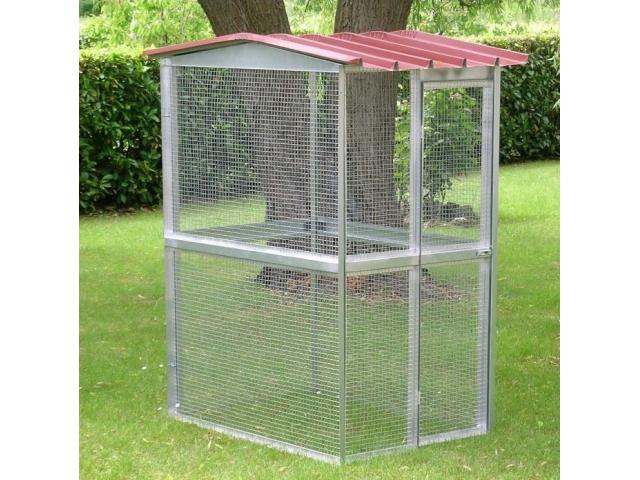 Volière galvanisé 1m² avec toiture volière avec toit volière solide cage perroquet cage perruche