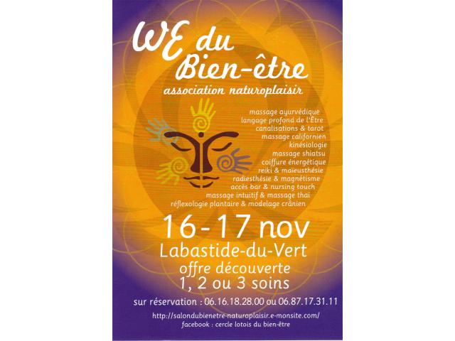 Week-end du bien-être des 16 et 17 novembre à Labastide-du-Vert (46)