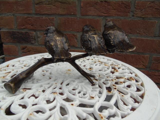 Photo 3 oiseaux sur branche , bronze animalier , superbe ! image 2/4