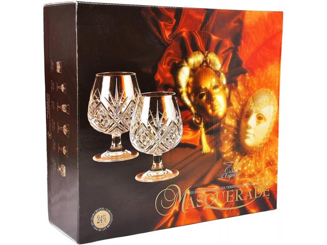 Photo 6 verres à cognac Masquerade cristal d'Arques image 2/2