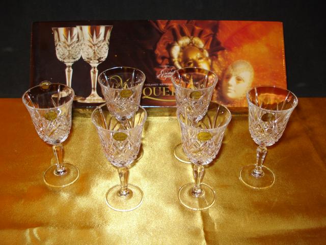 Photo 6 verres à liqueur Masquerade cristal d'Arques image 2/3