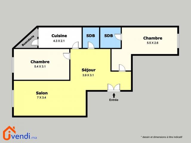 Photo Appartement de 99 m2 à vendre – 2 Mars image 2/6