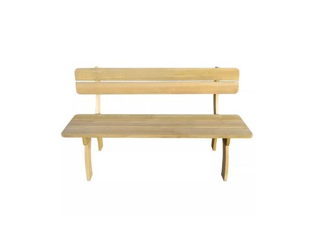 Photo Banc de jardin en pin FSC 150 cm - Banc en bois assise de jardin banc en bois image 2/2