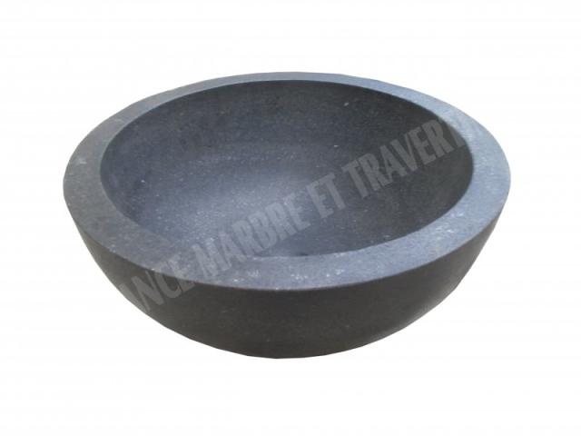 Photo Basalte Noir Vasque Modéle Bol Coupé image 2/5