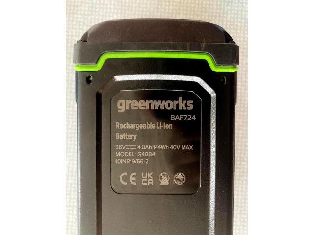 Photo BATTERIES  GREENWORKS 40V  4Ah ( Promo ) image 2/6