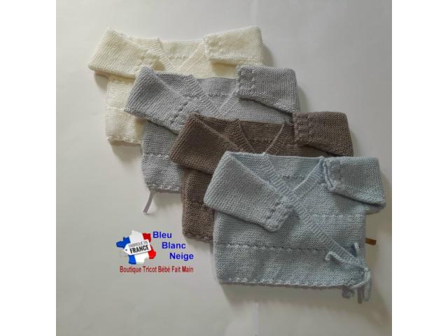 Photo Brassières croisées modèle layette tricot bébé image 2/6