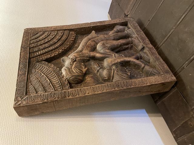 Photo cadre bois massif sculpté origine INDE image 2/2