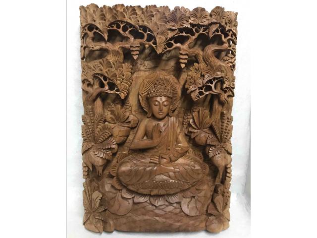 Photo Cadre en bois sculpté de Bouddha - H: 47 cm image 2/4