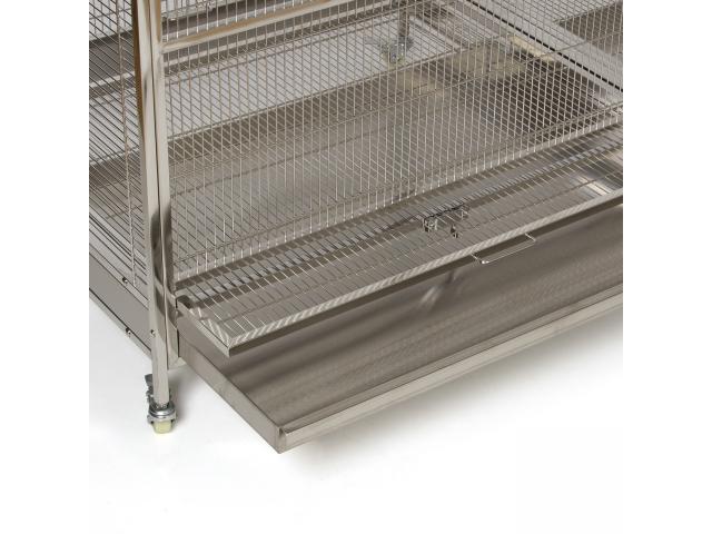 Photo Cage perroquet double INOX voliere double pêrroquet INOXYDABLE cage ara cage cacatoes cage gris du g image 2/4