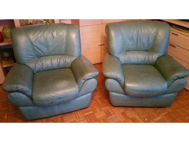 Photo Canapé 3 places + 2 fauteuils en cuir image 2/2