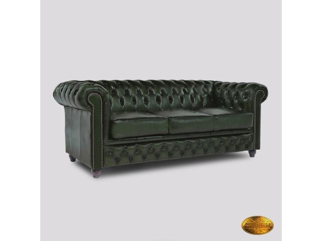 Photo Canapé Chesterfield Brighton FT 3 places Antique Vert image 2/6