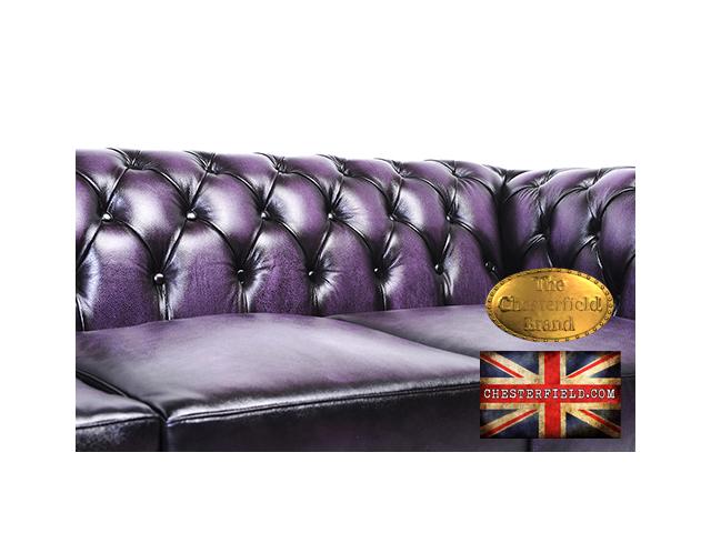 Photo Canapé Original Chesterfield Antique Violet 5place image 2/6