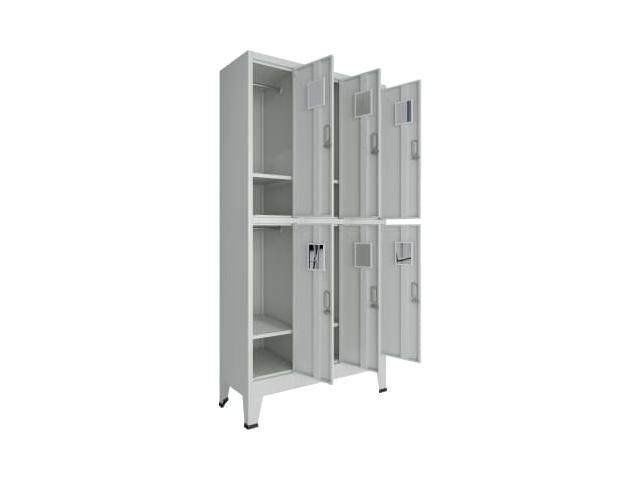 Photo Casier vestiaire armoire en acier x6 casier rangement vêtement vestiaire métallique casier personnel image 2/4