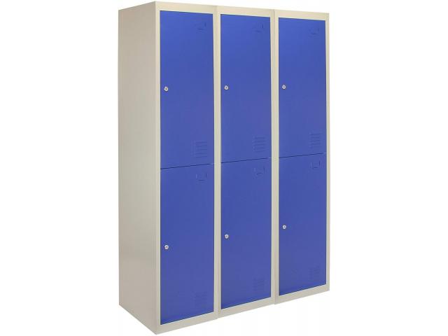 Photo Casier vestiaire bleu armoire en acier x6 vestiaire métallique casier rangement vetement casier pers image 2/3