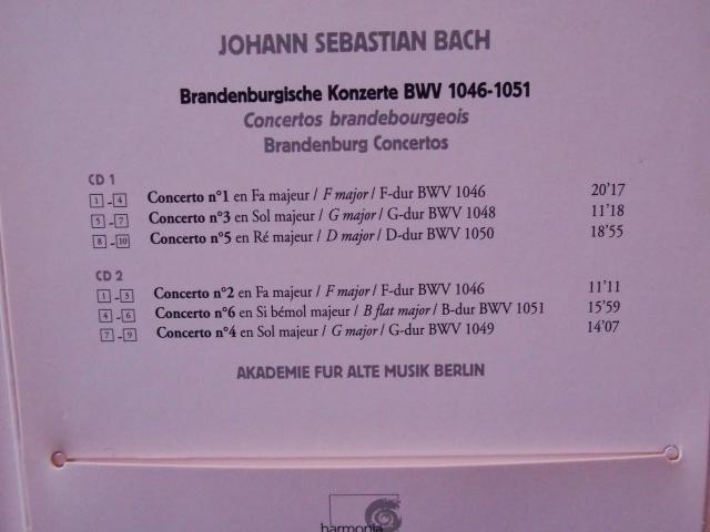 Photo CD (2) JS BACH  Concertos Brandebourgeois image 2/5