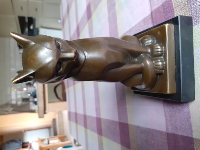 Photo CHAT ASSIS EN BRONZE SIGNE ART DECO image 2/6