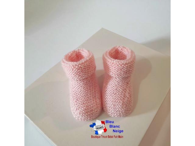 Photo Chaussons tricotés main modèle layette tricot bébé image 2/6