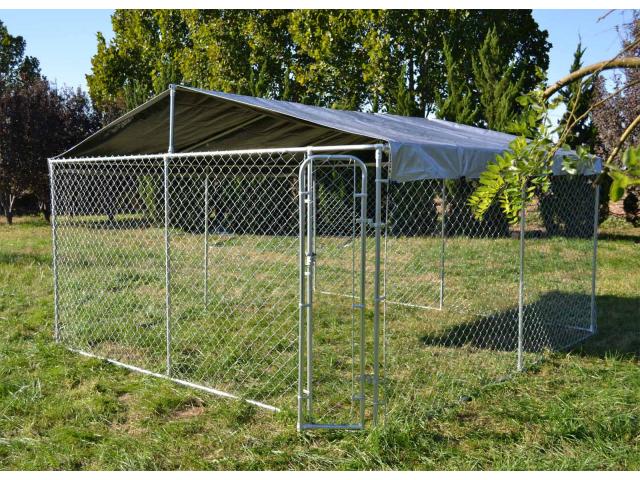 Photo Chenil 16m² + toiture chenil galvanisé enclos chien chenil pas cher chenil extérieur parc image 2/4