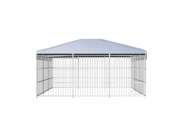 Photo Chenil à barreaux 20m² + toit kit enclos geant enclos chien cloture alu chenil xxl chenil chien encl image 2/3