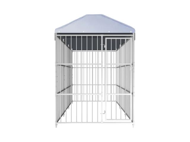 Photo Chenil à barreaux 7m² + toit kit enclos geant enclos chien cloture alu chenil xxl chenil chien enclo image 2/3