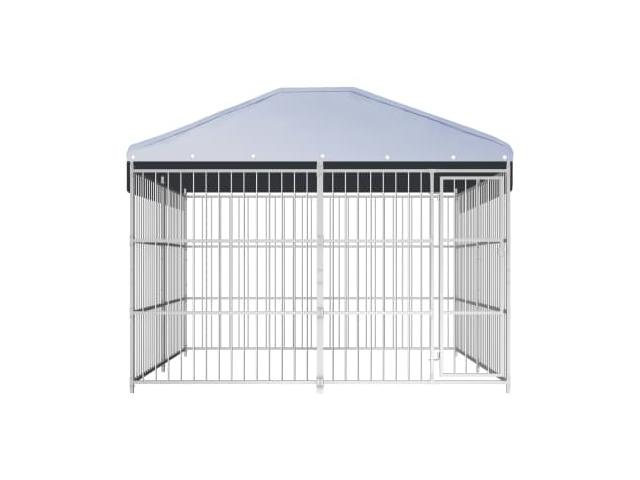 Photo Chenil à barreaux 9m² + toit kit enclos geant enclos chien cloture alu chenil xxl chenil chien enclo image 2/2