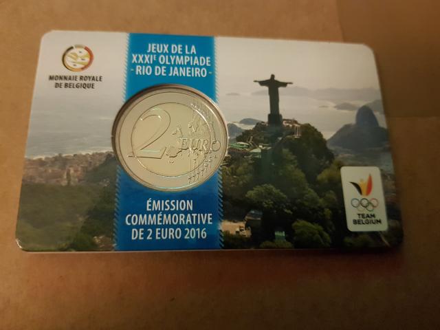 Photo Coincard 2 € Belgique JO 2016 Jeux d'été de Rio de Janeiro image 2/2