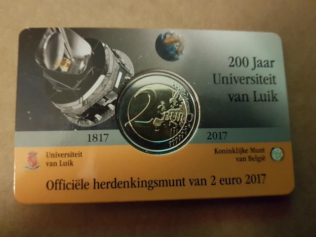 Photo Coincard Belgique 2017 2 Euros 200 Ans Université image 2/2