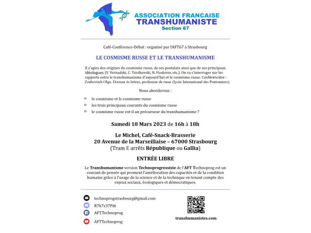 Photo Conférence-Débat : LE COSMISME RUSSE ET LE TRANSHUMANISME image 2/3