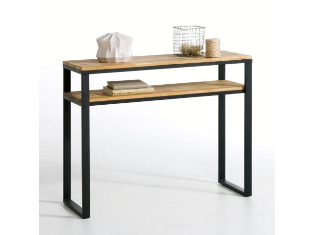 Photo Console industriel chêne massif table basse design Table moderne table basse comptemporaine table ba image 2/2