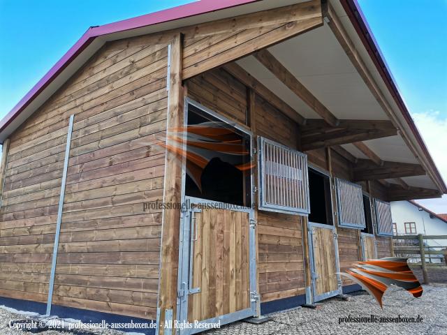 Photo Construire une écurie - Boxes extérieurs, Boxes pour chevaux, Abri de pâturage pour chevaux, Écurie  image 2/6