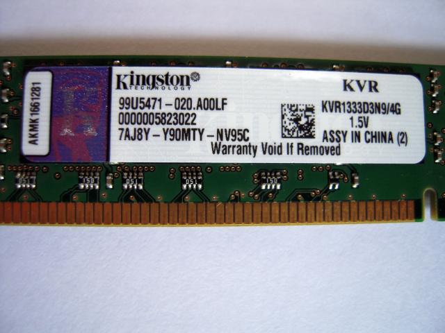 Photo DDR3 ++ LOW PROFIL +++ Kingston 2X 4GO KVR D3N9/4G 1333 Mhz ( Taiwan) AVEC RADIATEURS en plus image 2/3