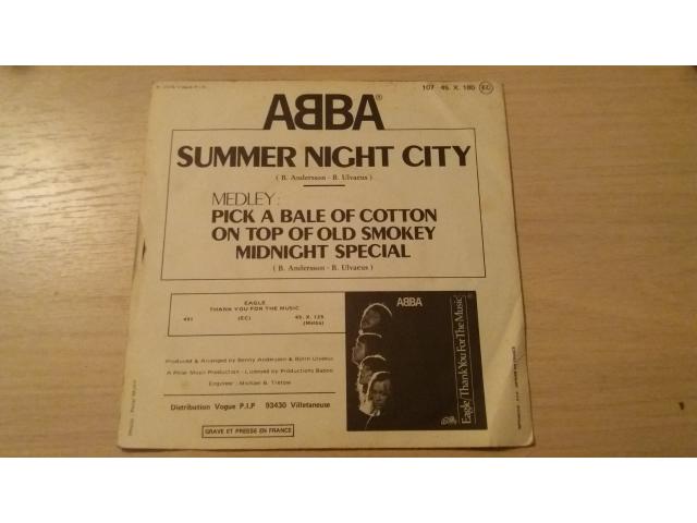 Photo disque vinyl 45 tours abba summer night city image 2/2