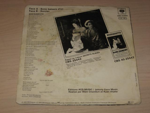 Photo disque vinyl 45 tours alain chamfort Bons Baisers D'ici image 2/2