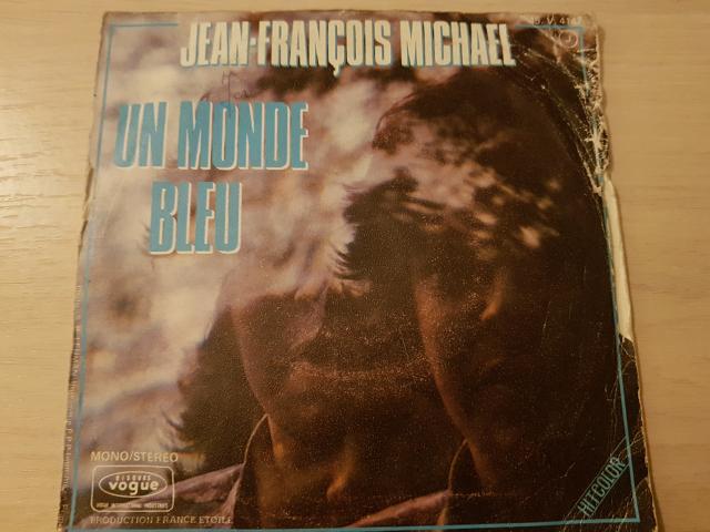 Photo disque vinyl 45 tours jean françois michael un monde bleu image 2/2