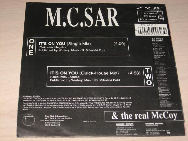 Photo Disque vinyl 45 tours m.c.sar & the real mccoy - it's on yo image 2/2