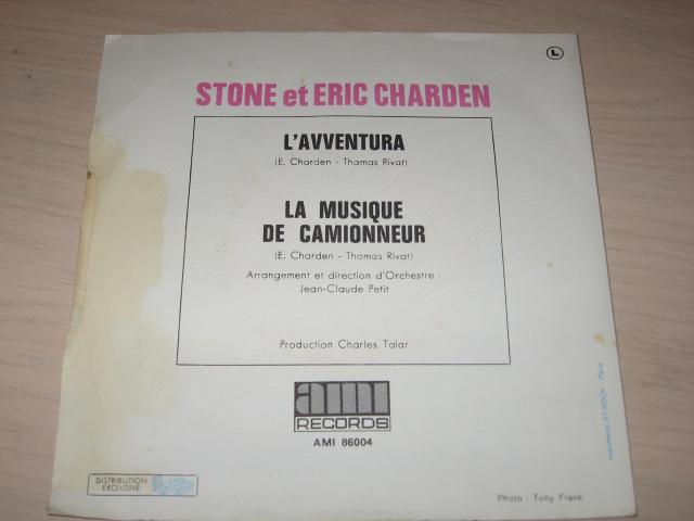 Photo disque vinyl 45 tours Stone et Eric Charden L'Avventura image 2/2