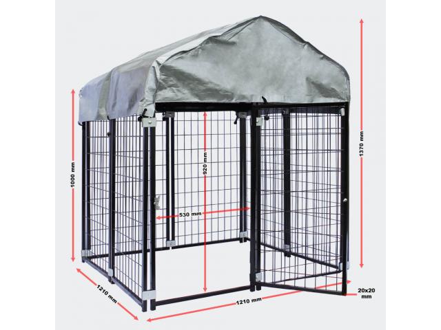 Photo Enclos chien1,21m x1,21 m avec toit enclos chien parc chien cage chien chenil chien chenil exterieur image 2/3
