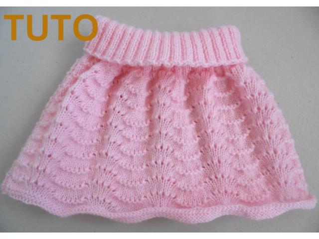 Photo Explication TUTO jupe chaussons layette bébé tricot laine image 2/5