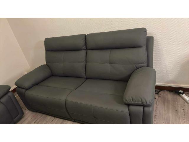 Photo Fauteuil en microfibre 3 places + 2 Places avec 4 relax électrique image 2/2