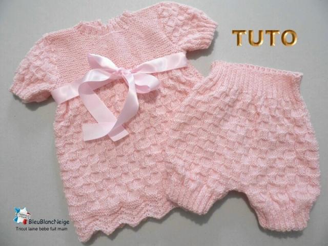 Photo Fiche tricot bebe, robe et bloomer ou culotte bb, explications pdf image 2/4