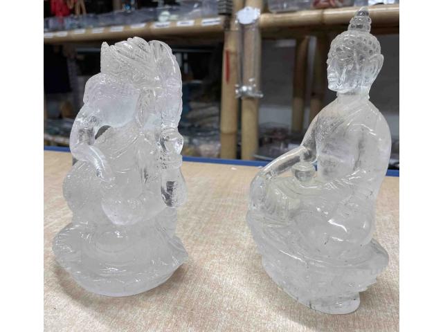 Photo Ganesh ou Bouddha en cristal de roche - H: 16 à 18 cm image 2/4